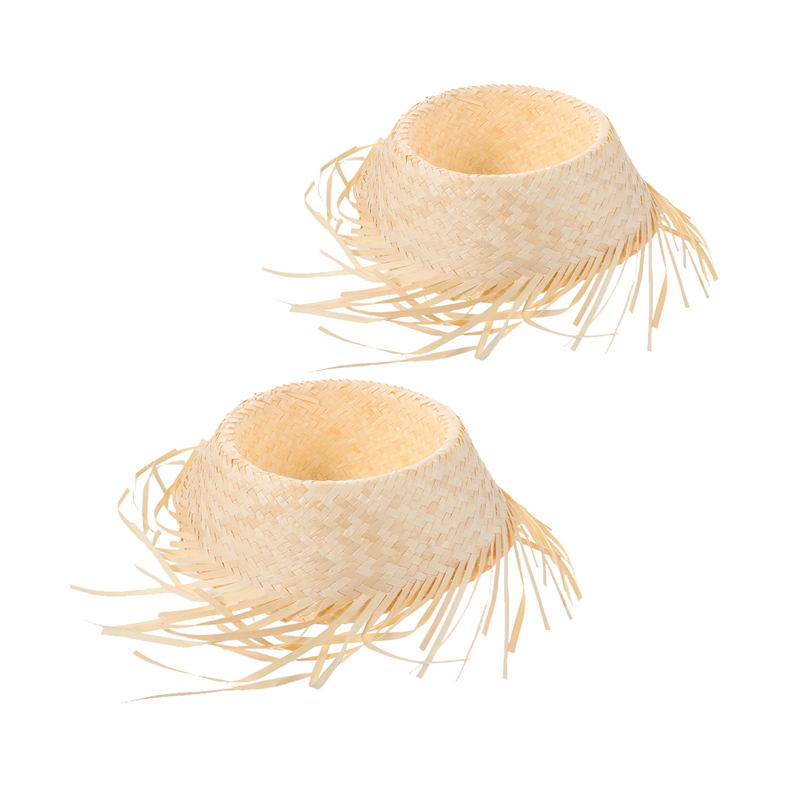 Hat Floppy Wide - 2 Stück Hawaiianische Strohhüte in Hühnernest-Form