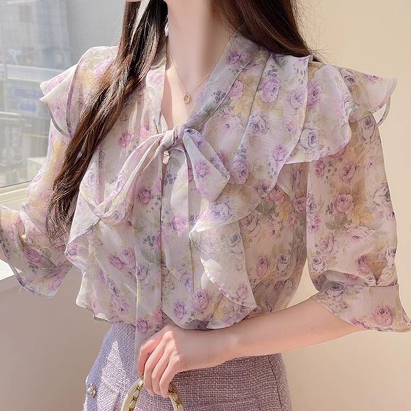 Damen-Bluse aus Chiffon mit Bl – Romper Floral Print Bewertung und Preis