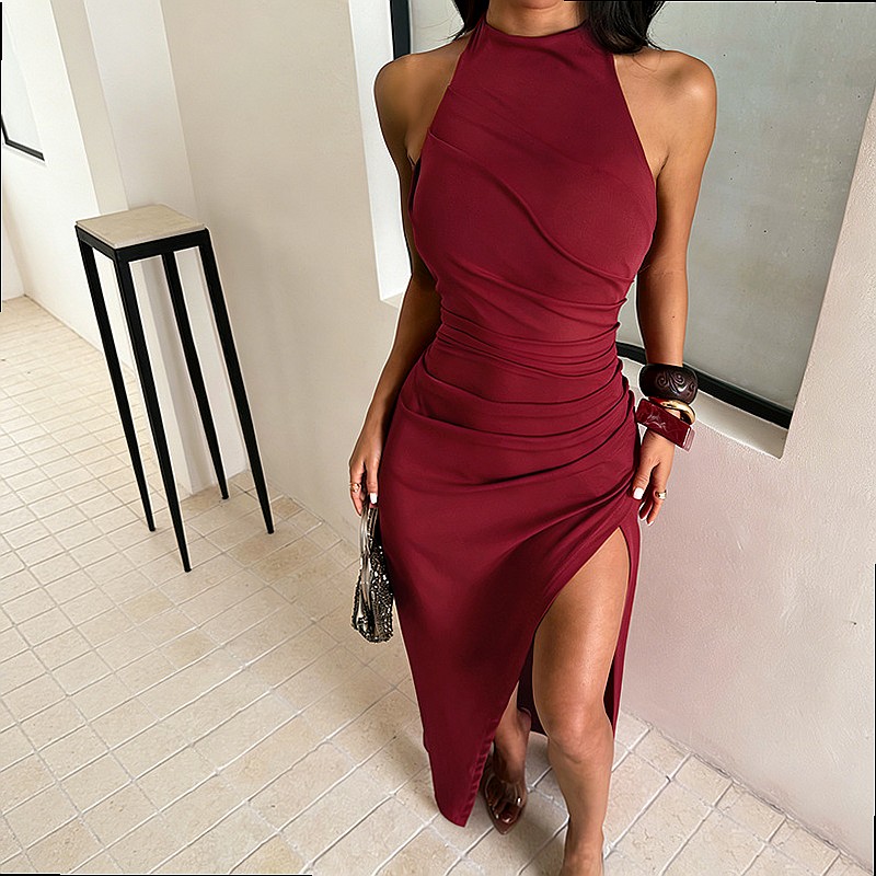 Elegantes Abendkleid mit Schli – Maxi Dress Halter Bewertung und Preis