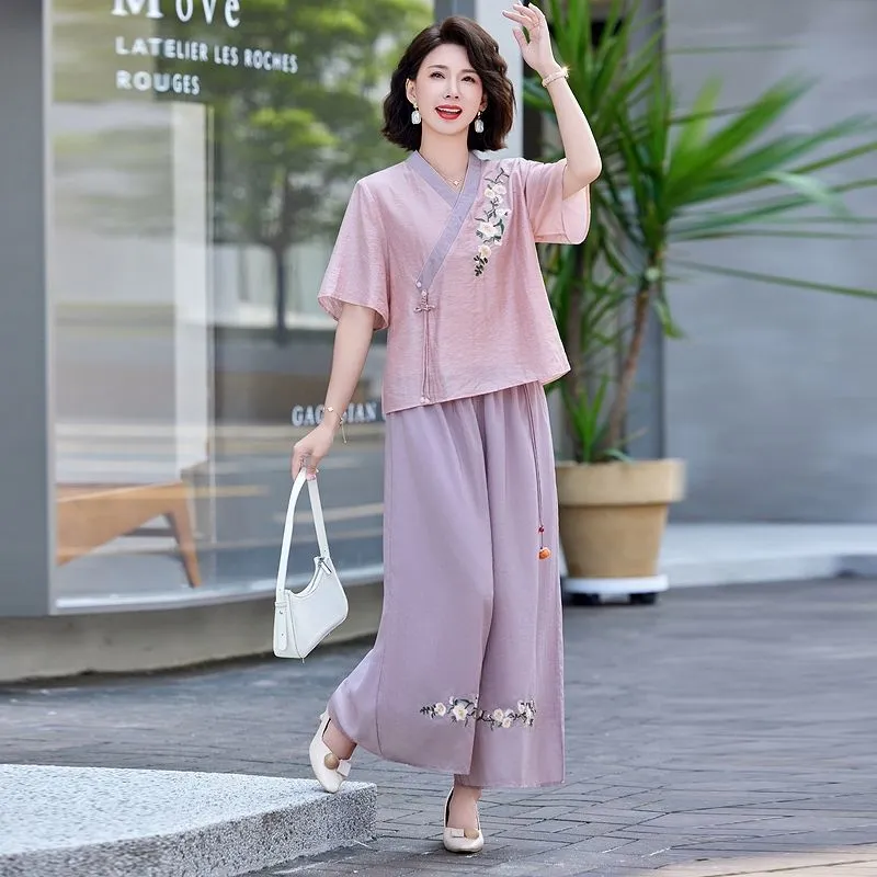 Neues zweiteiliges Leinen-Set  – Linen Pant Wide Bewertung und Preis