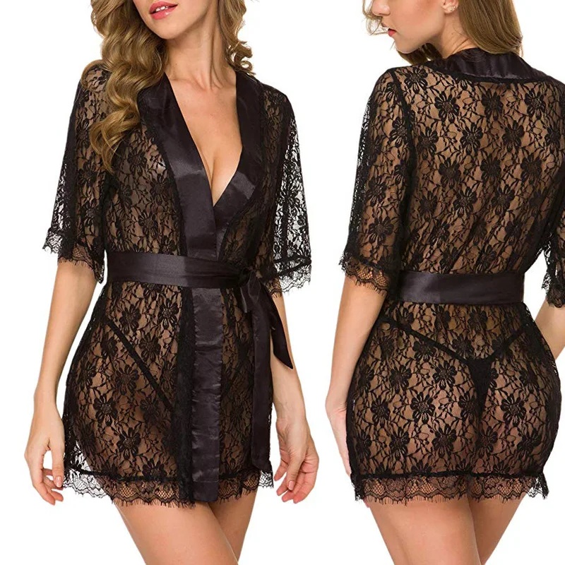 Nolia Blumen-Spitzen-Nachthemd – Kimono Sheer Floral Bewertung und Preis