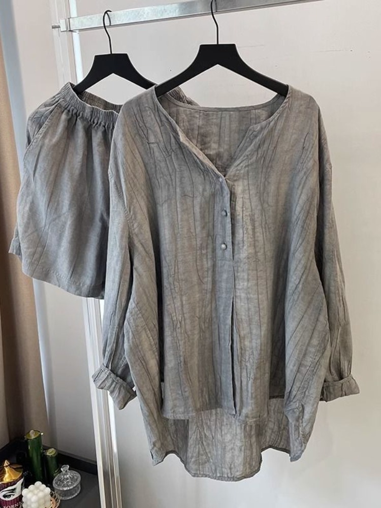 Elegantes Gefaltetes Graues Ba – Linen Pant Wide Bewertung und Preis